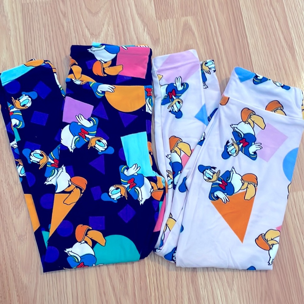 LULAROE Disney S/M Kids Leggings Donald Duck Set